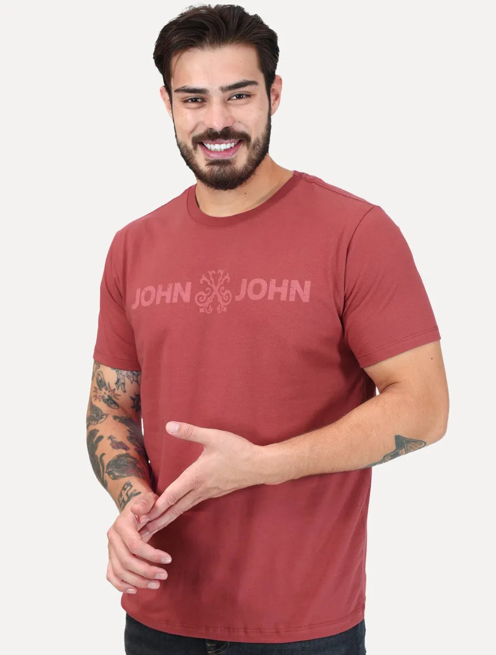 Camiseta John John Masculina Fit Basic Vermelho Médio