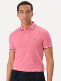 Camisa Polo Tommy Hilfiger Masculina Slim Malha Liquid Cotton Tipped Seasonal Rosa