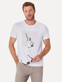 Camiseta Reserva Masculina Estampada Sextou NY Branca