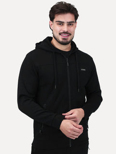 Conjunto Dixen Agasalho Moletom Jaqueta com Zíper Frontal Preto