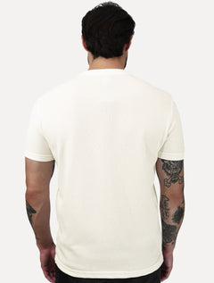 Camiseta King & Joe Masculina Slim Textura Tricot Off White