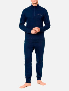 Moletom Calvin Klein Loungewear Masculino Half Zip Modern Logo Azul Marinho