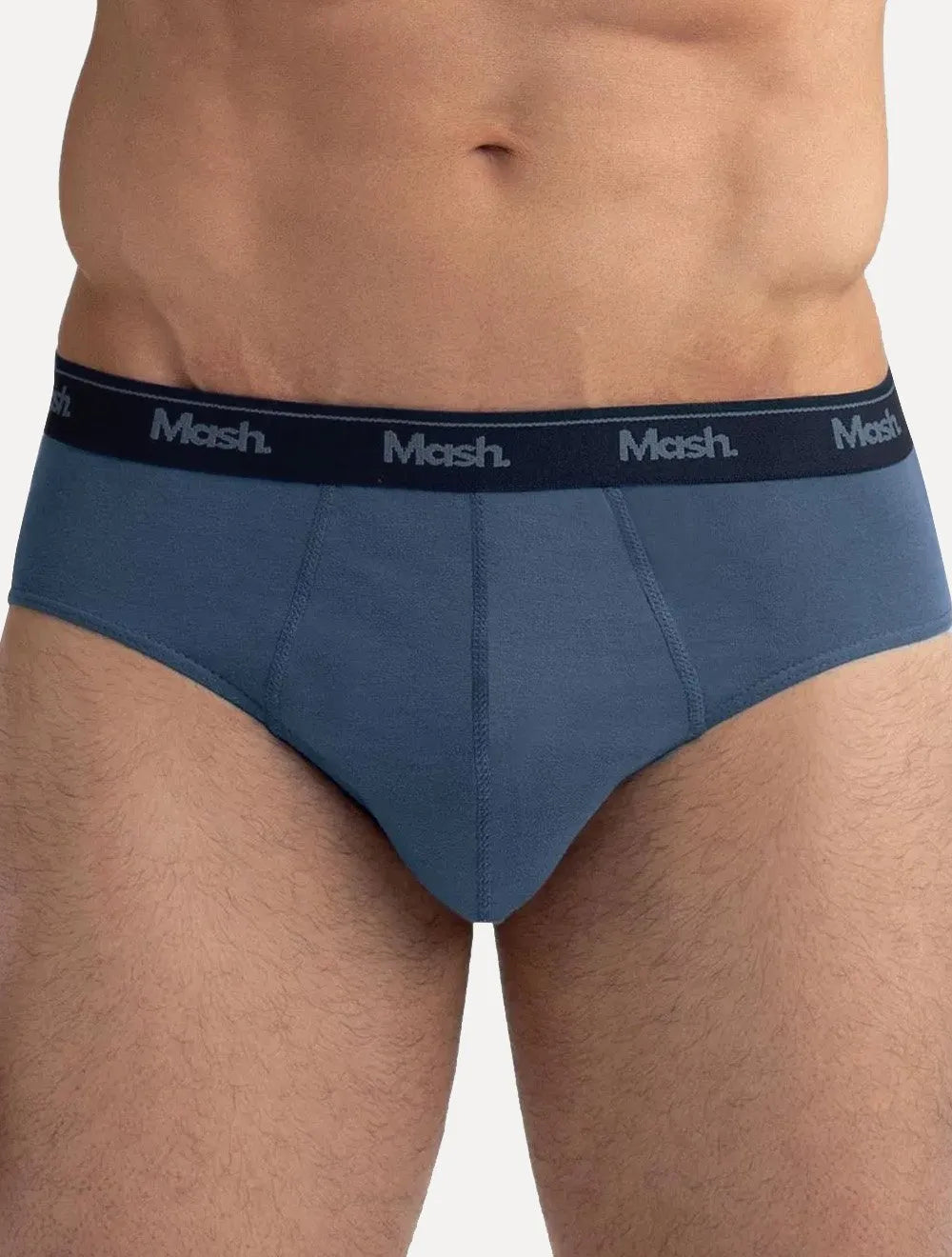 Cueca Mash Slip Cotton Basic Azul