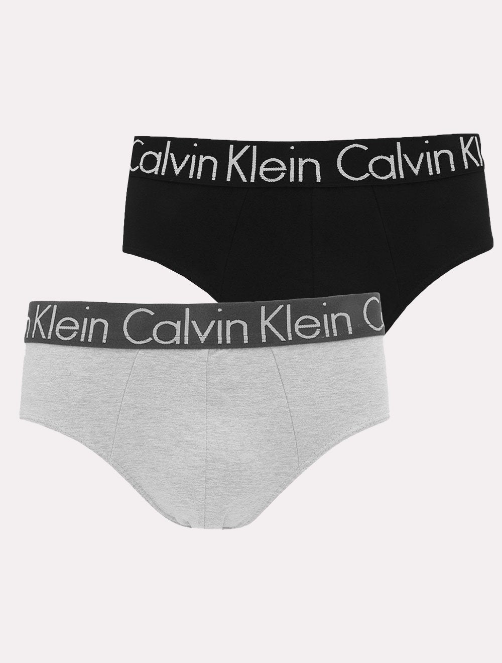 Cueca Calvin Klein Brief Cotton Stretch C11.03 CZ05 Preta e Cinza Pack 2UN