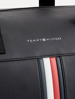 Bolsa Tommy Hilfiger Metallic Logo Signature Tape Duffel Bag Masculino Preto