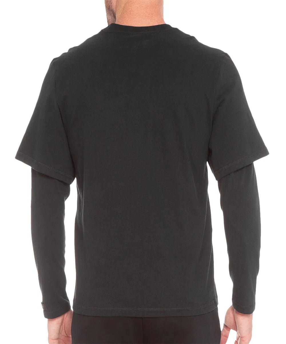 Blusa John John Masculina Moletom Double Layer Preta