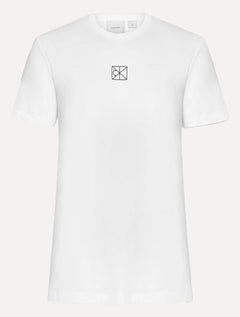 Camiseta Calvin Klein Masculina Center CK Rubber Patch Branca