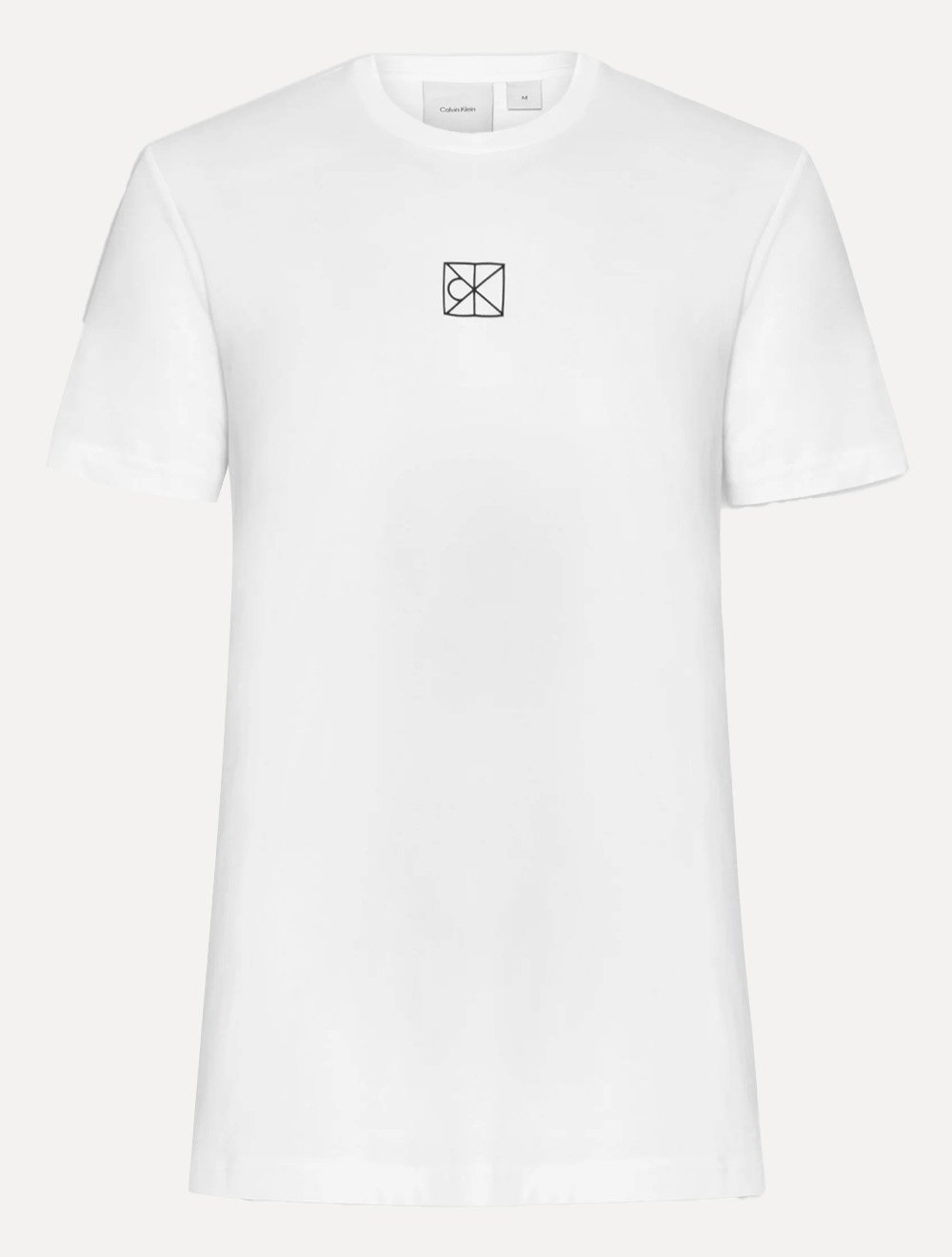 Camiseta Calvin Klein Masculina Center CK Rubber Patch Branca