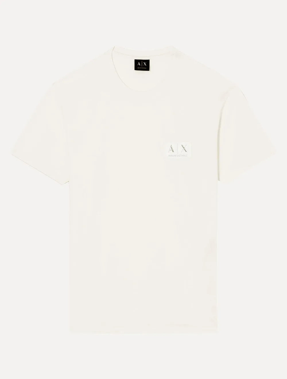 Camiseta Armani Exchange Masculina Regular Fit  Cotton Patch AX Off White 