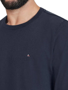 Camiseta Aramis Masculina Manga Longa Basica Logo Azul Marinho