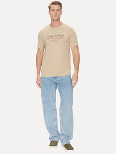 Camiseta Tommy Hilfiger Masculina Center Stack Cáqui