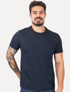 Camiseta Guess Big Logo Los Angeles Bordado Azul Marinho