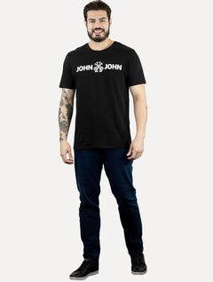 Camiseta John John Masculina JJ Basic Logo Rusty Preta