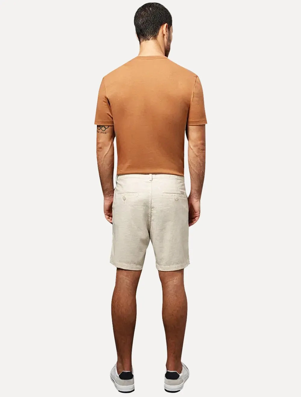 Bermuda Calvin Klein Jeans Masculina Cadarço Linen Off White