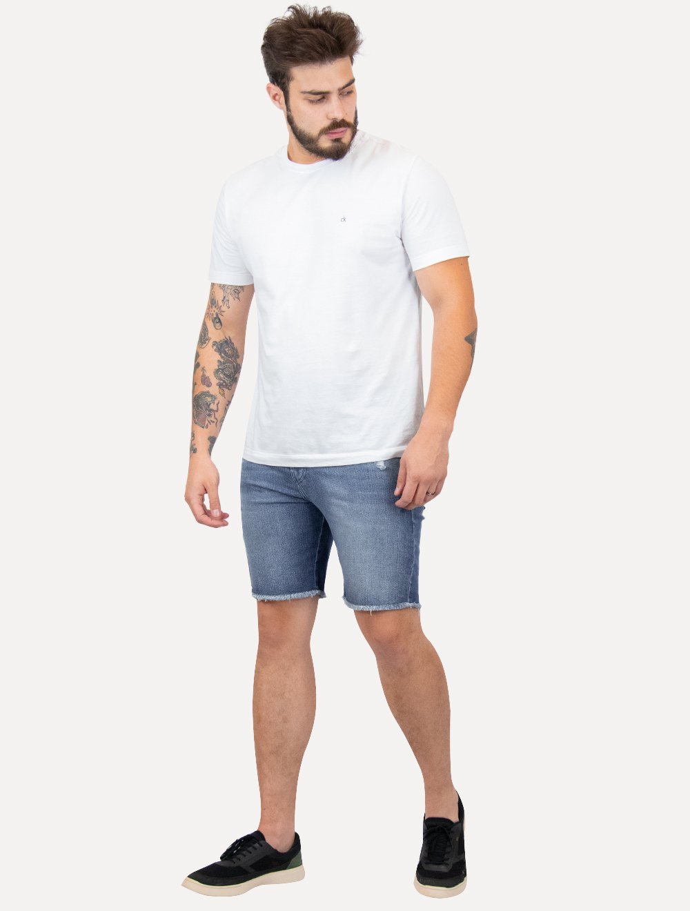 Bermuda Ellus Jeans Masculina Denim Elastic II Classic Azul Médio