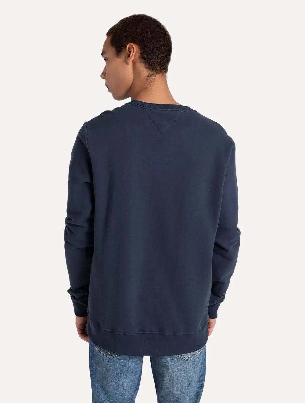 Moletom Tommy Jeans Masculino Regular Crewneck Fleece Azul Marinho