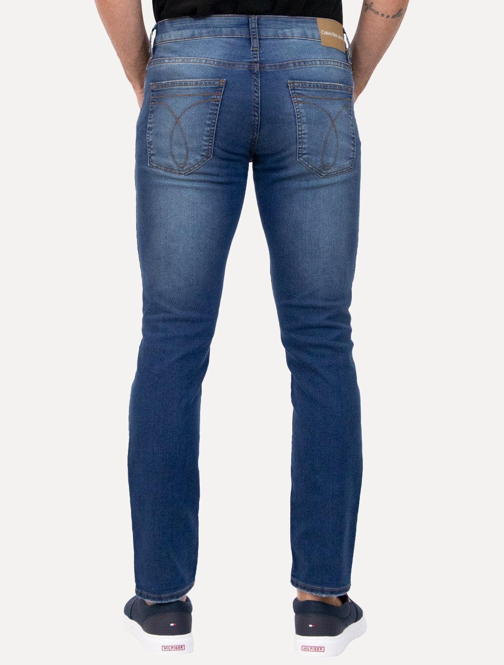 Calça Calvin Klein Jeans Masculina Skinny 5 Pockets Stretch Cintura Baixa Clara