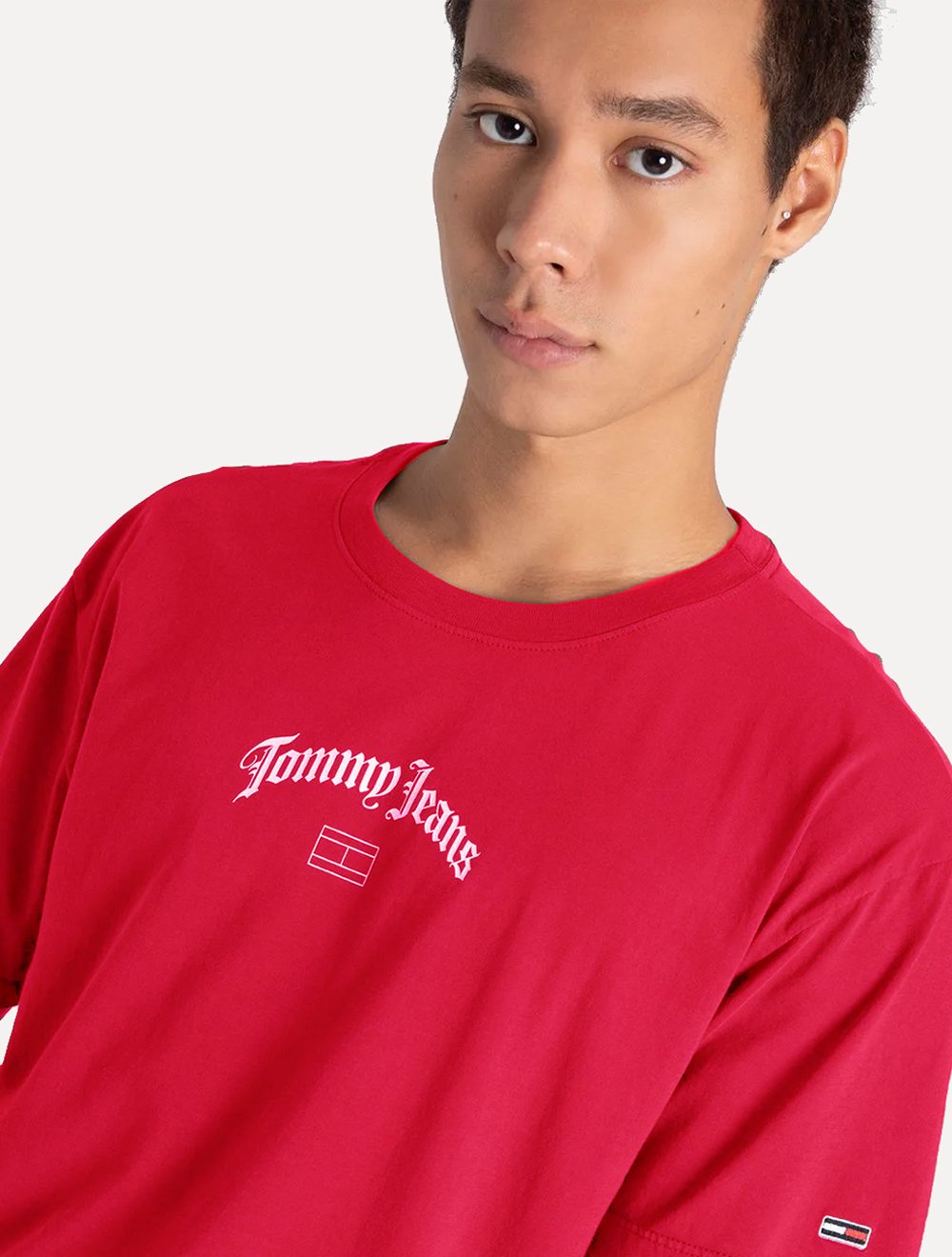 Camiseta Tommy Jeans Masculina Regular Grunge Arch Vermelha