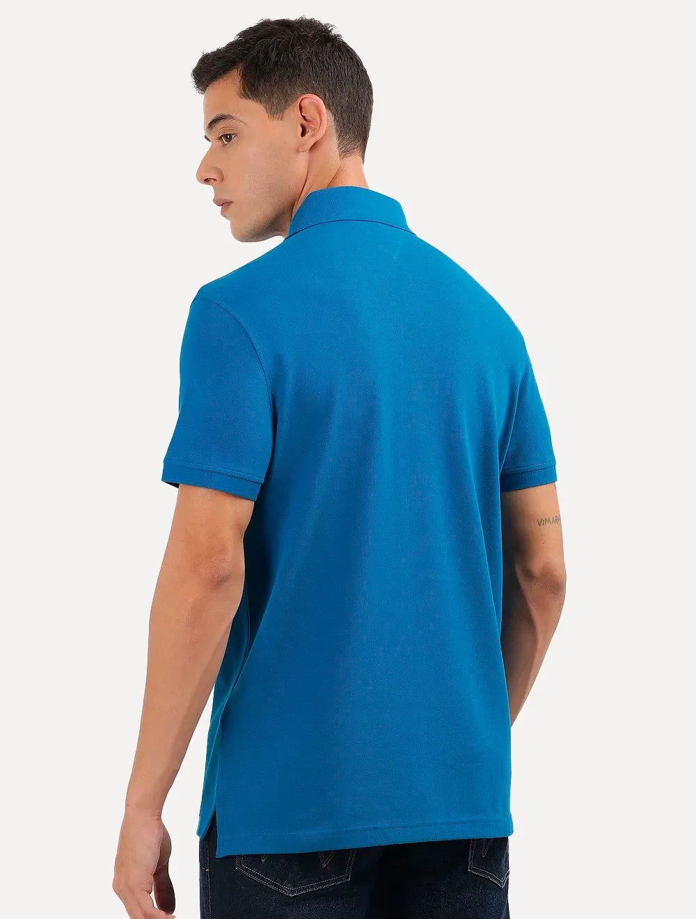 Polo Tommy Hilfiger Masculina Slim Piquet 1985 Vibrant Azul Royal