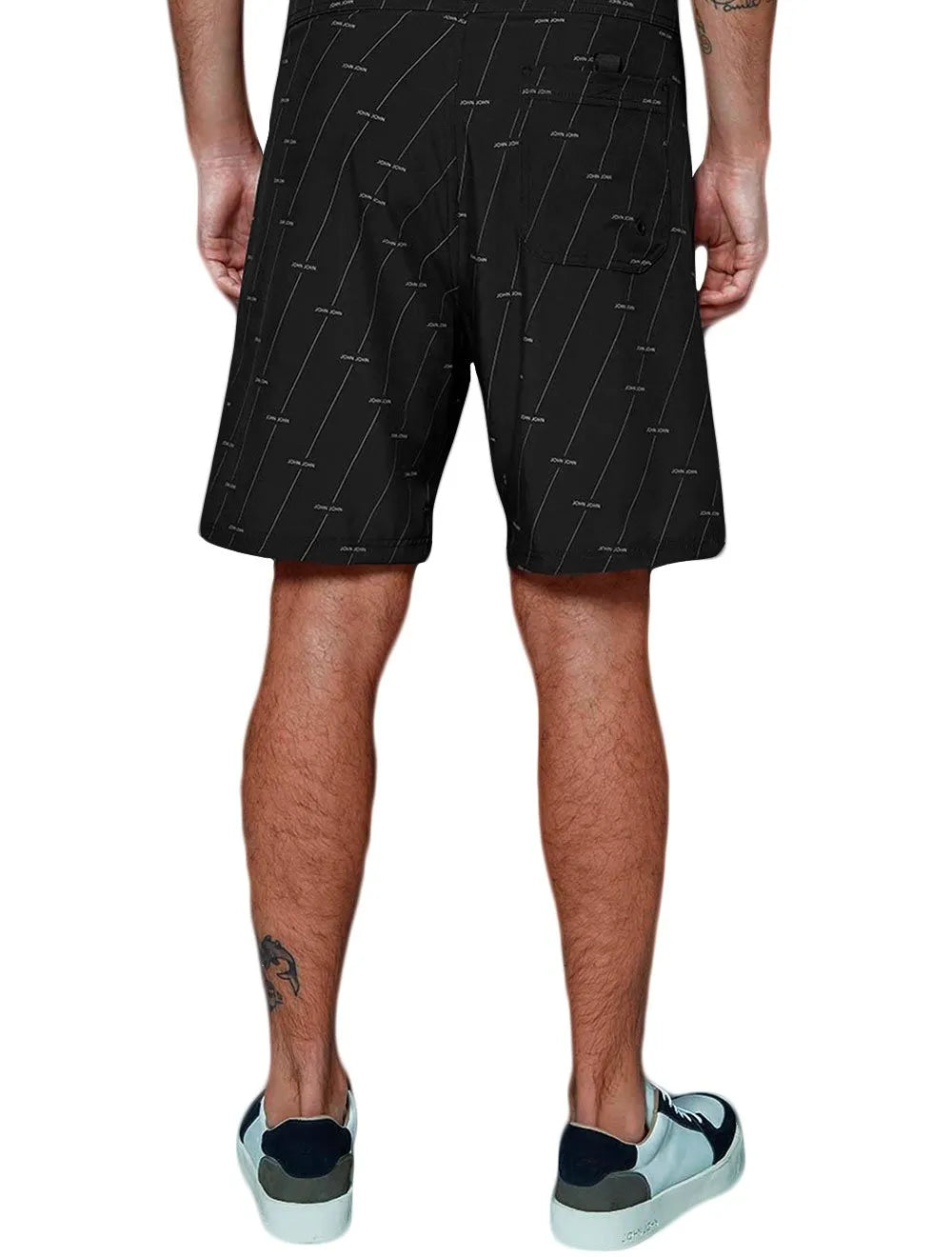 Bermuda John John Masculina D'Agua Verticals Preta