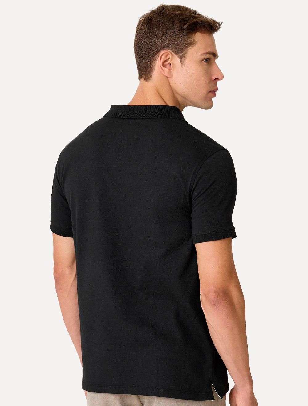 Polo Dudalina Masculina Flex Gola Piquet Resort Preta