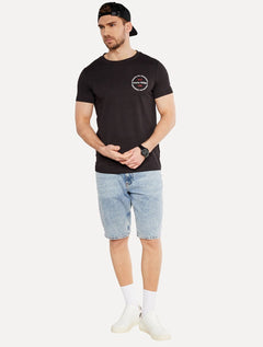 Camiseta Tommy Hilfiger Masculina Columbus Roundle Logo Preta