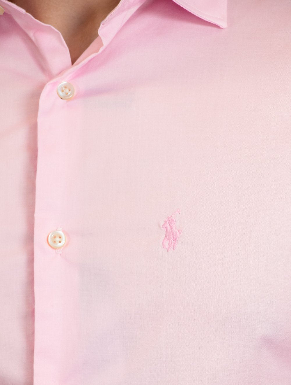 Camisa Ralph Lauren Masculina Slim Office Mono Stretch Rosa Claro
