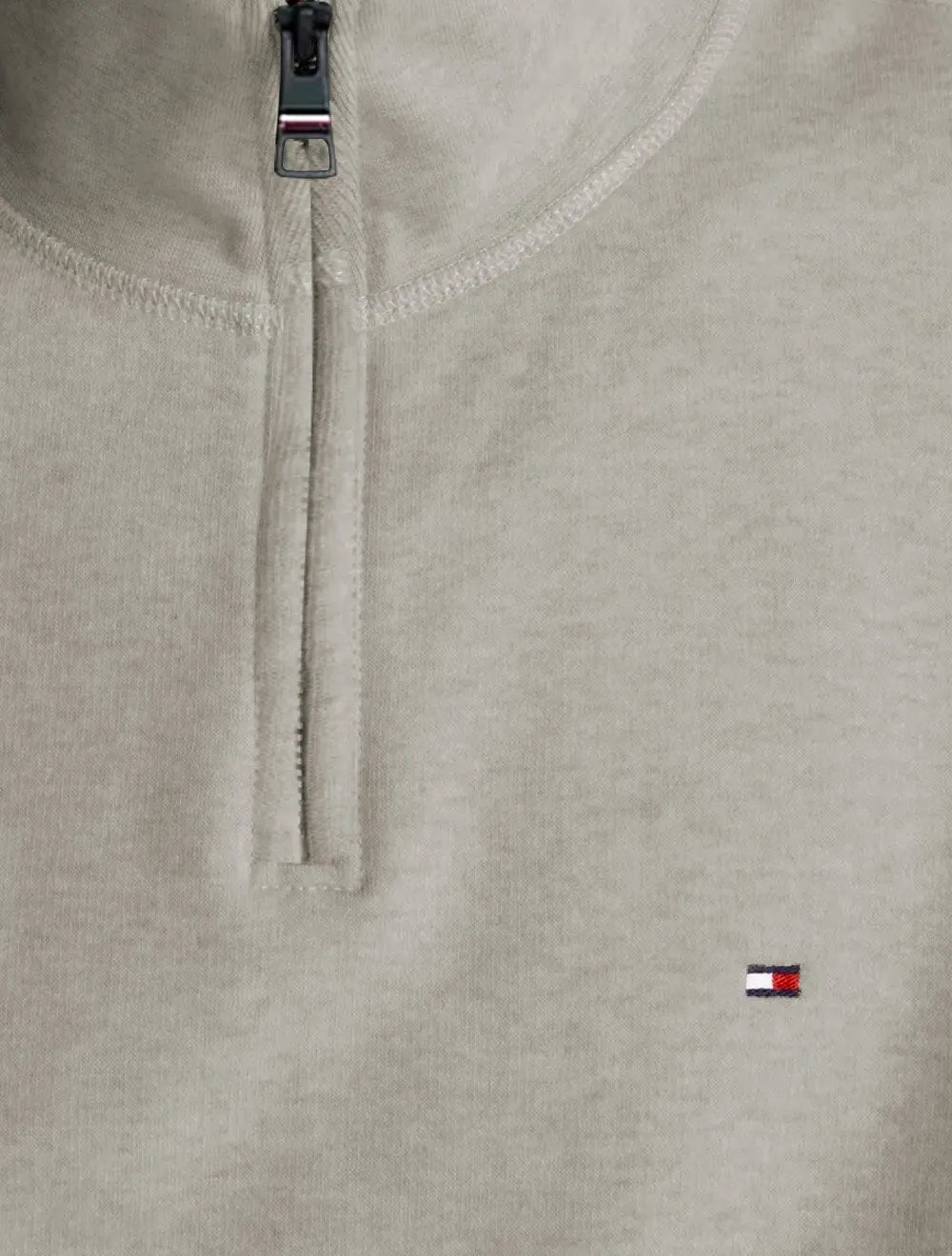 Suéter Tommy Hilfiger Masculino Essential Cotton Half Zip Mock Areia