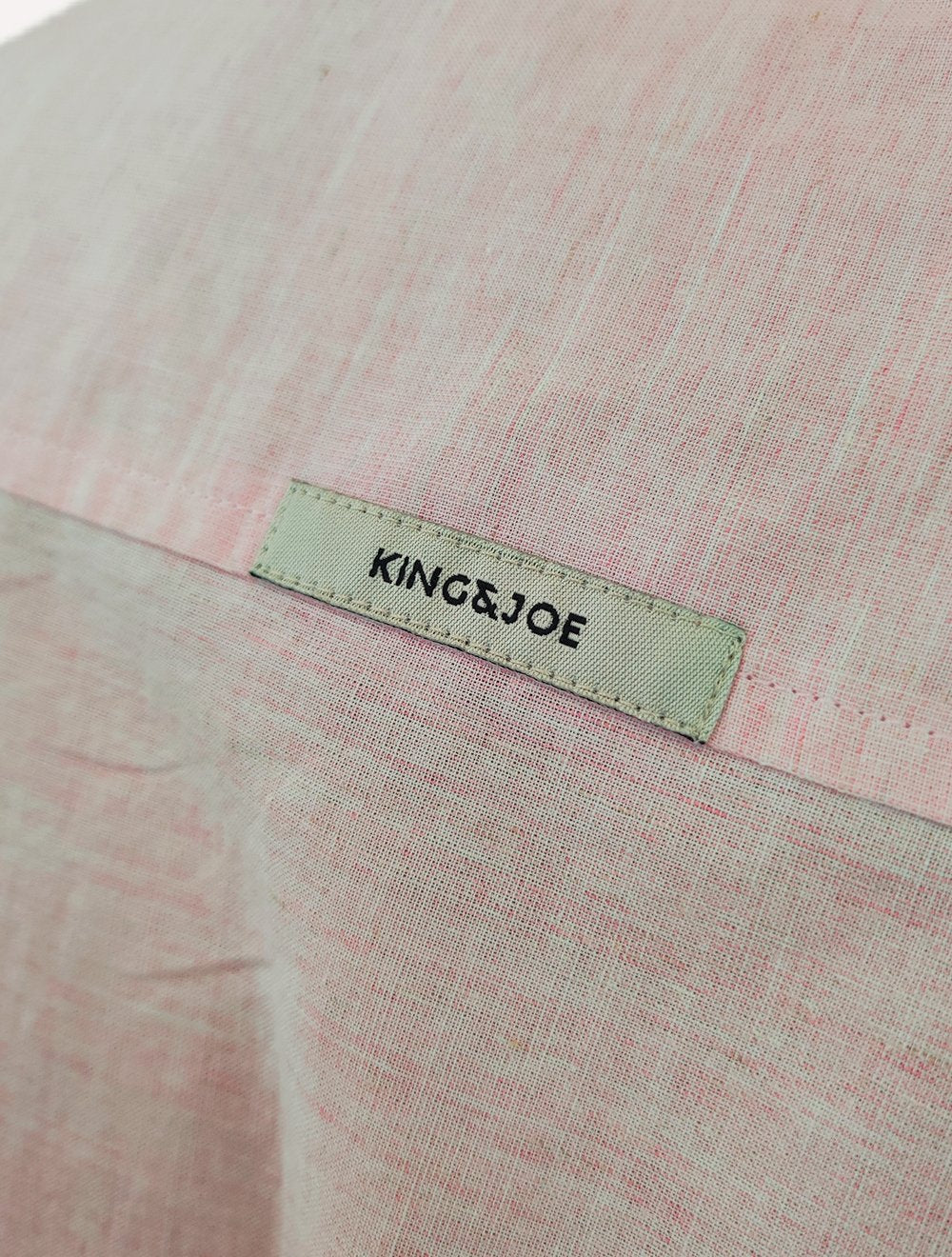 Camiseta King & Joe Bata Masculina Manga Longa Henley Rosa Claro Mescla