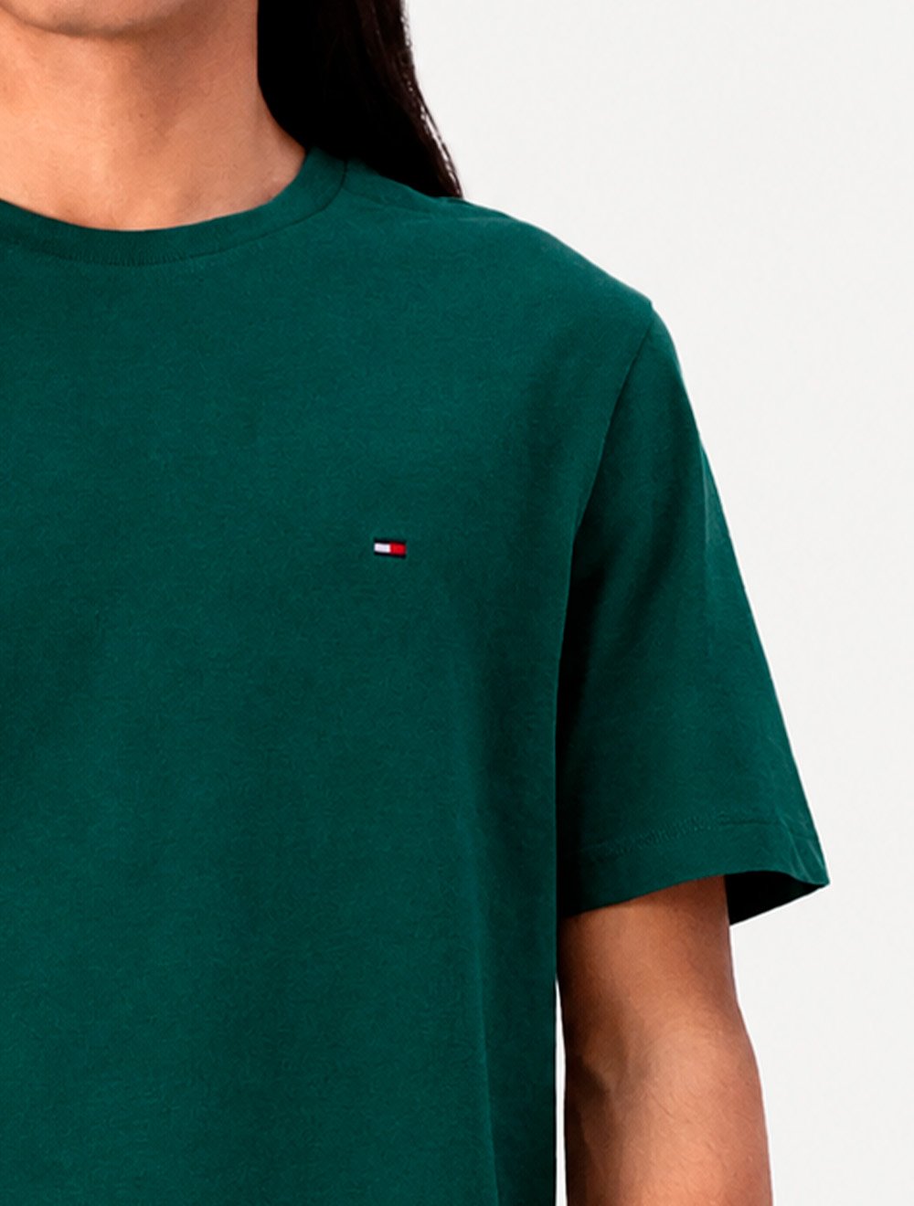 Camiseta Tommy Hilfiger Masculina Essential Cotton Verde Médio