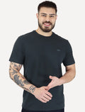 Camiseta Calvin Klein Masculina Piquet Rubber Patch Mono Logo Azul Marinho