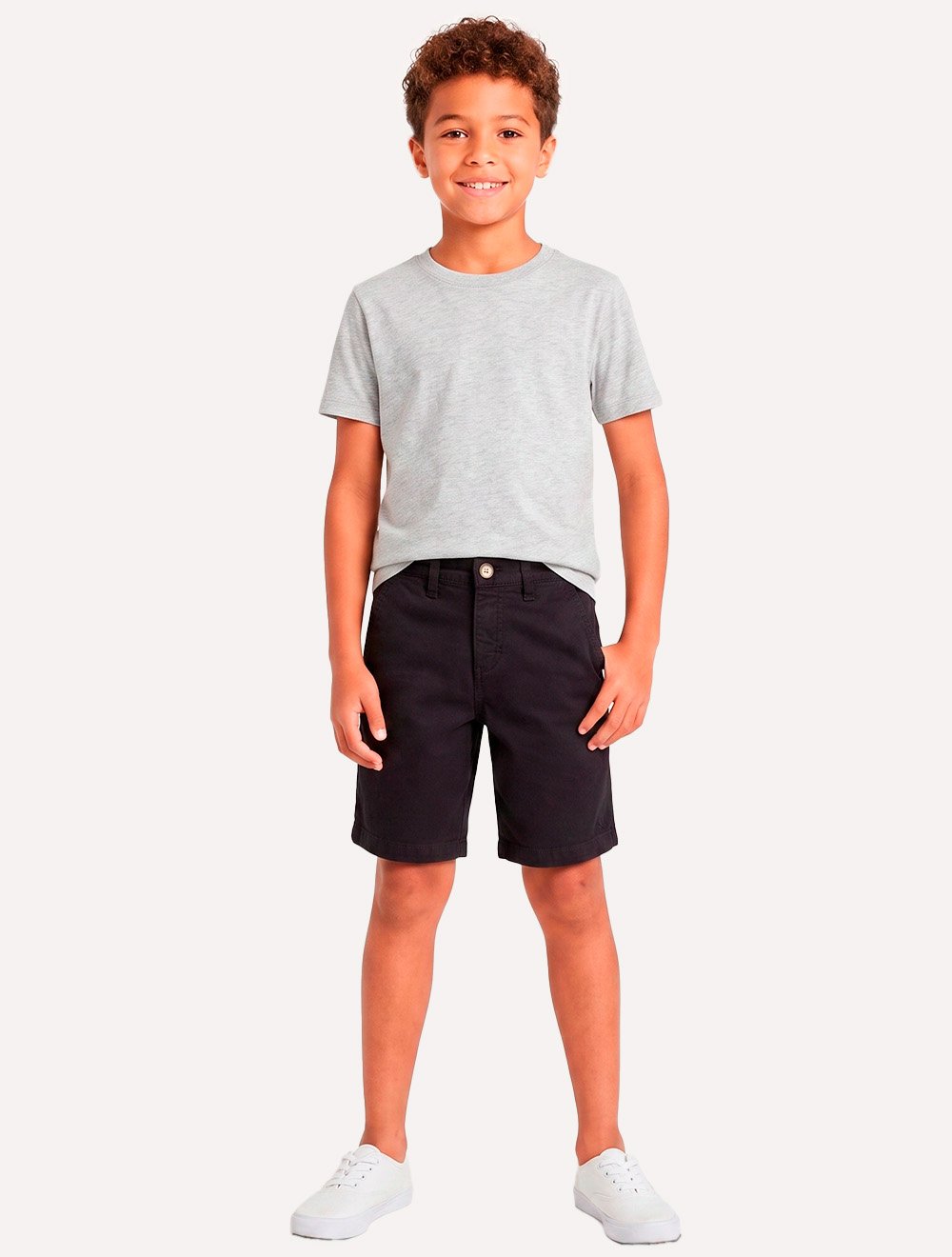 Bermuda Reserva Infantil Sarja Alfaiataria Chumbo