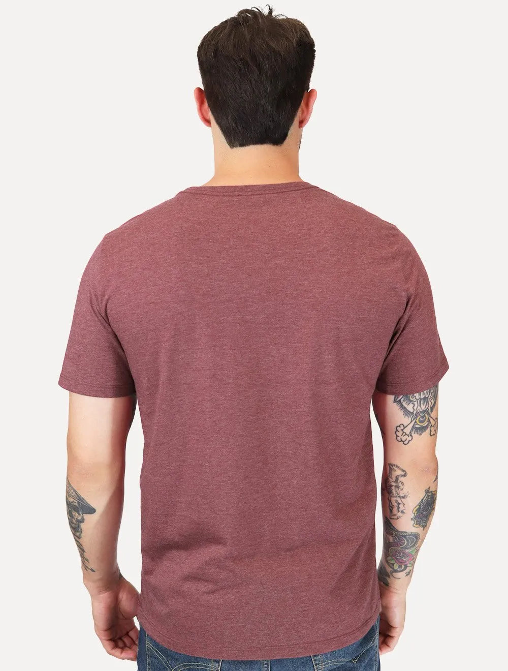 Camiseta Dudalina Masculina Sobretinta Vermelho Mescla