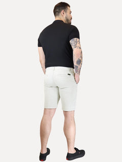 Bermuda Aramis Masculina Chino Fishbone Cinza Claro