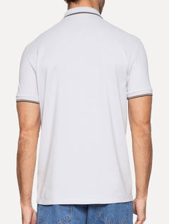 Polo Ellus Masculina Piquet Classic Easa Friso Cinza Claro