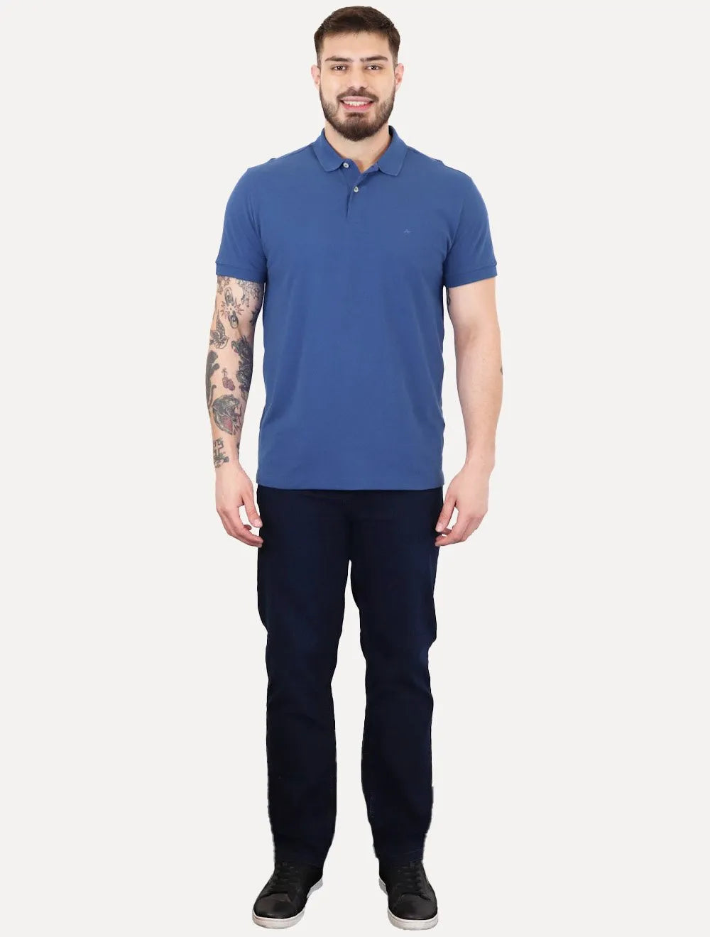 Polo Aramis Masculina Basic Piquet Mono Azul Royal