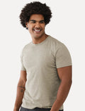 Camiseta Dudalina Masculina Crewneck Listrada Cáqui Médio