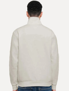 Suéter Tommy Hilfiger Masculino Essential Cotton Half Zip Mock Areia