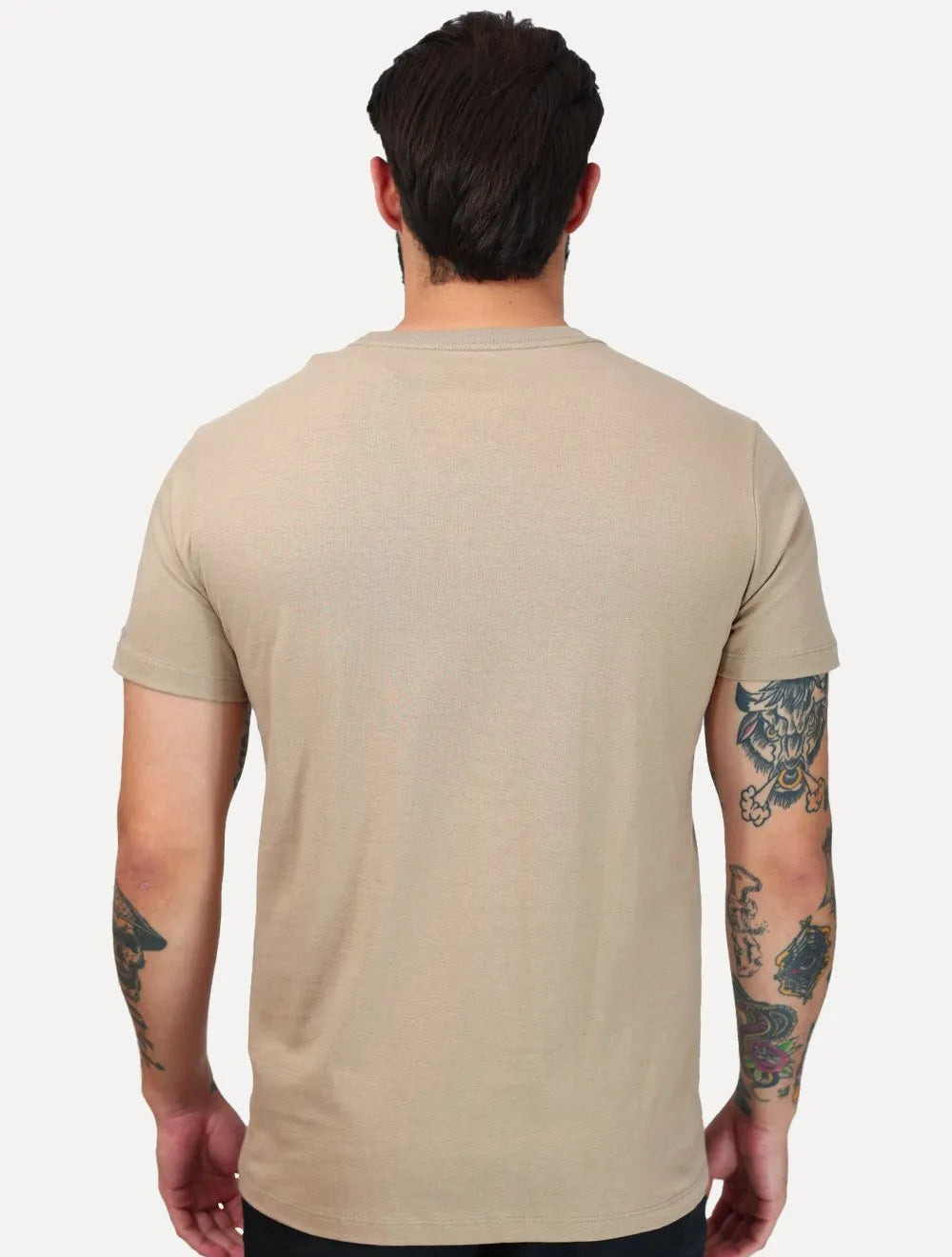 Camiseta John John Masculina Basica Slim Fit Simple Cáqui Claro