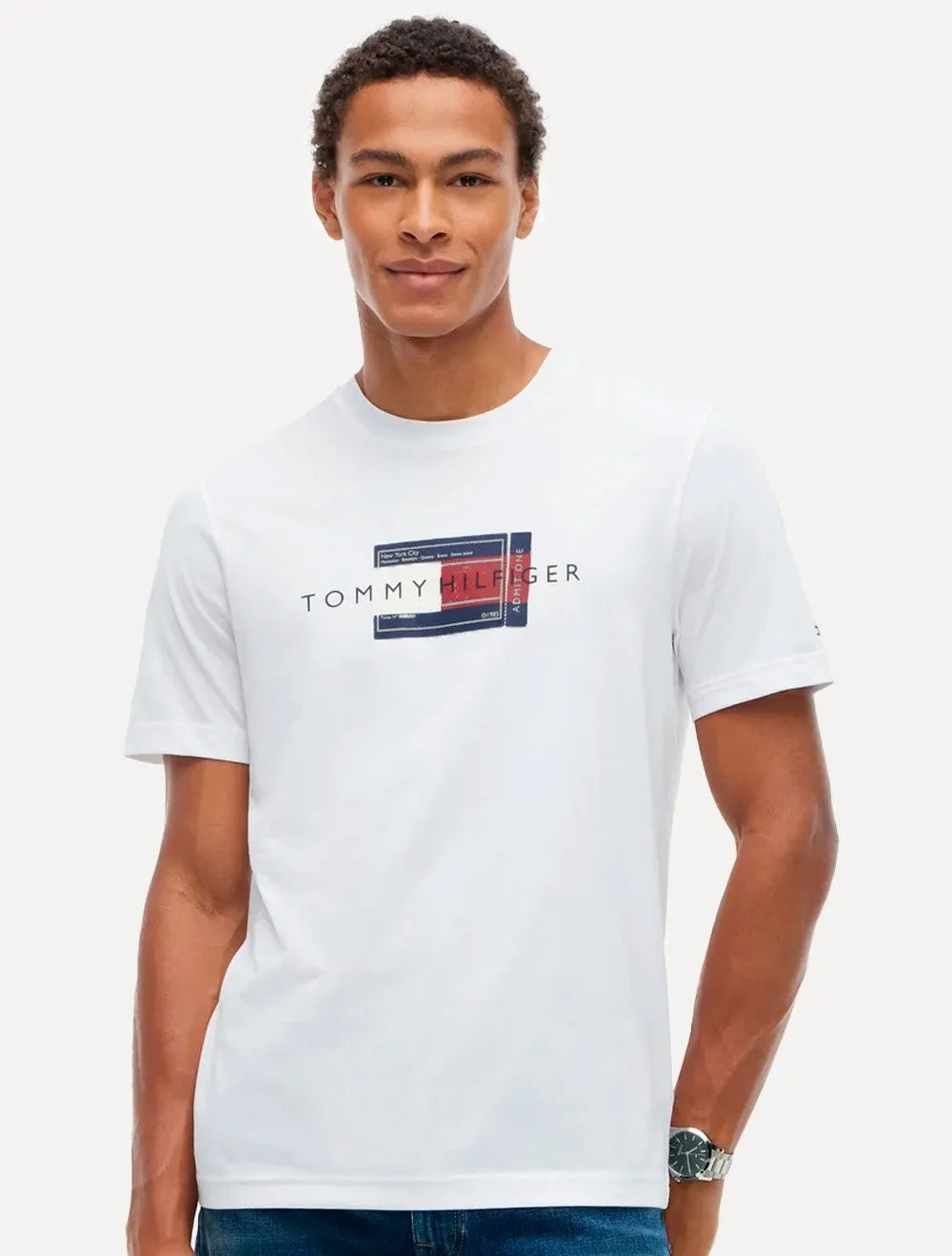 Camiseta Tommy Hilfiger Masculina Ticket Graphic NYC Branca