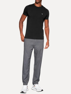 Kit Camisetas Empório Armani Masculina C-Neck Printed Logo Preta e Branca