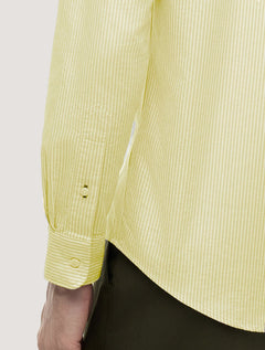Camisa Tommy Hilfiger Masculina Regular Oxford Stripe Heritage Amarelo Claro