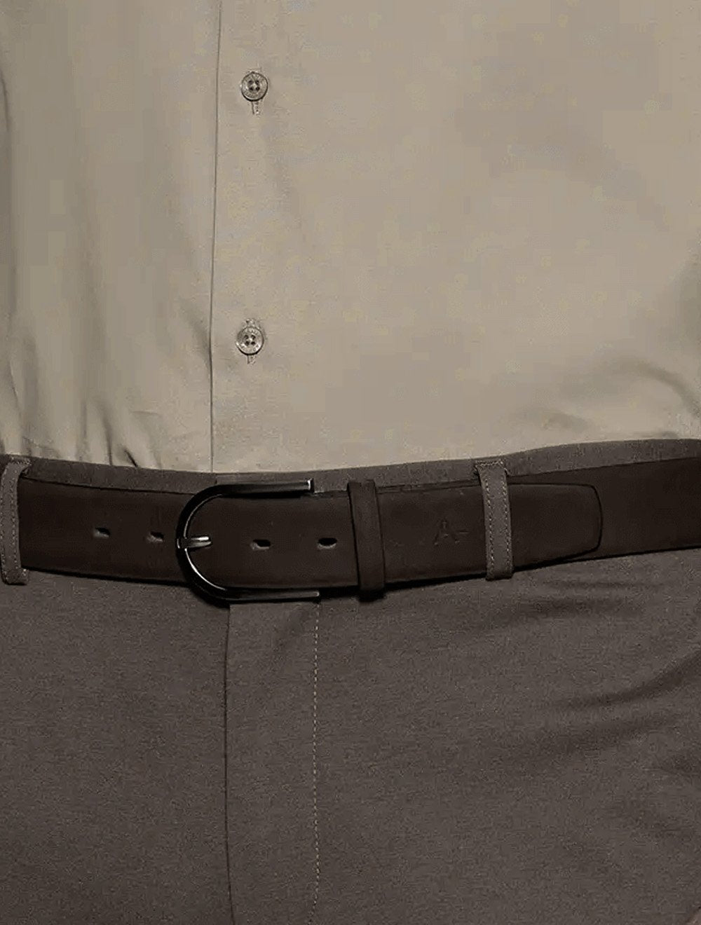 Cinto Aramis Masculino Basico Couro Suede Marron Médio