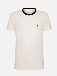 Camiseta John John Masculina Slim Fit Suedine Contrast Off-White