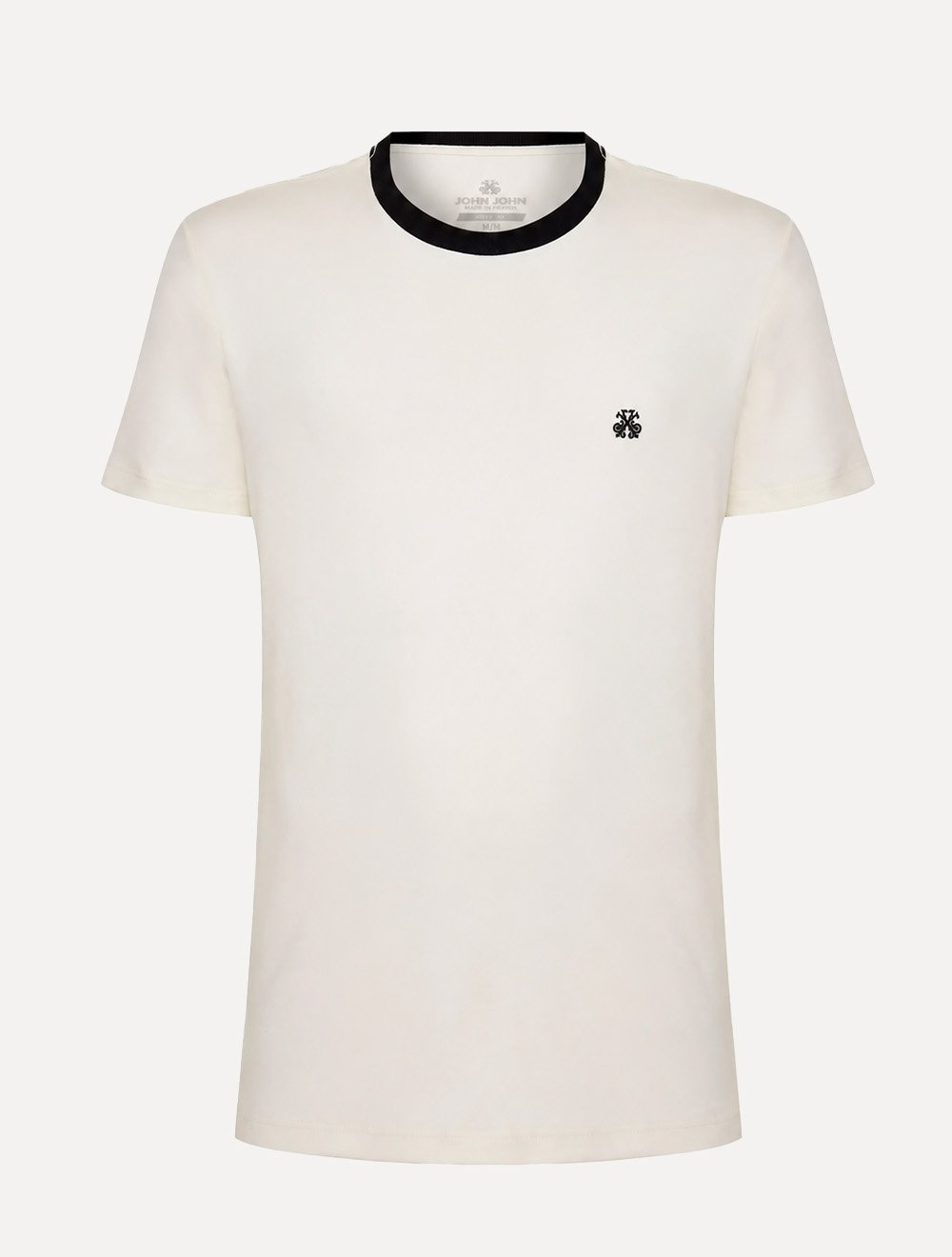 Camiseta John John Masculina Slim Fit Suedine Contrast Off-White
