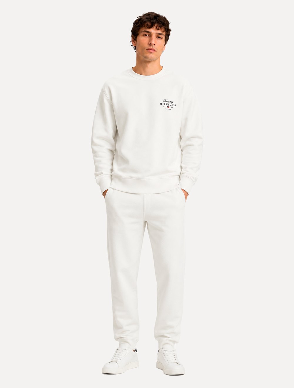 Moletom Tommy Hilfiger Masculino Brand Love Sweatshirt Branco