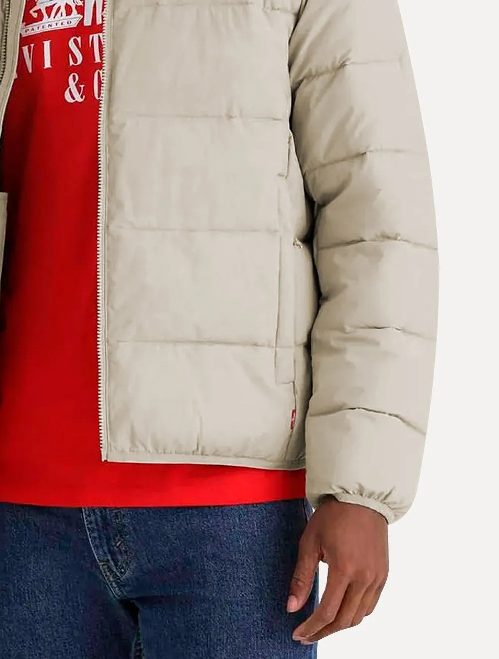 Jaqueta Levis Masculina Puffer Packable Quilted Off-White