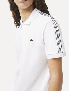 Polo Lacoste Masculina Regular Piquet Signature Sash Branca