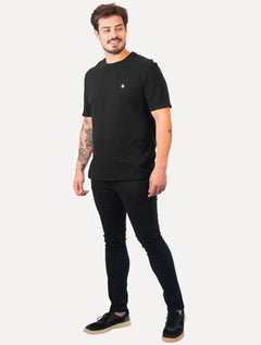 Camiseta Original Penguin Masculina Piquet Patch Preta