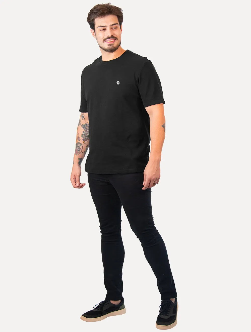 Camiseta Original Penguin Masculina Piquet Patch Preta